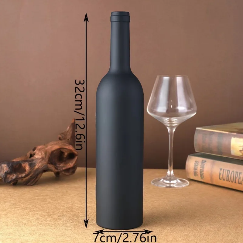5 Piece Wine Opener Set With Corkscrew Foil Cutter Pourer Drip Ring And Bottle Stopper, Gift Kit For Wine Lovers, Black Bottle Case