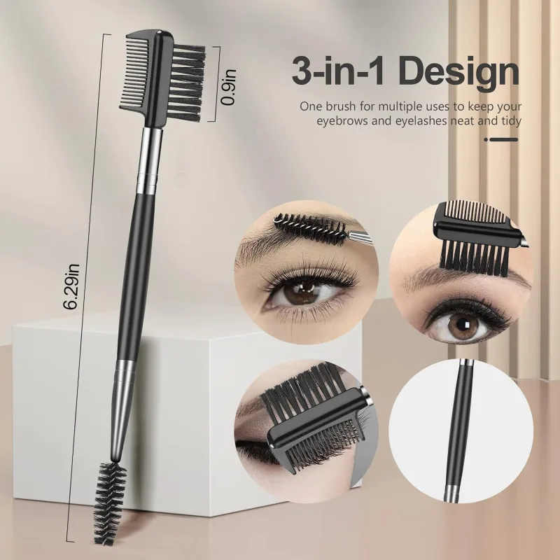 3 Piece Eyebrow Brush and Eyelash Separator Set