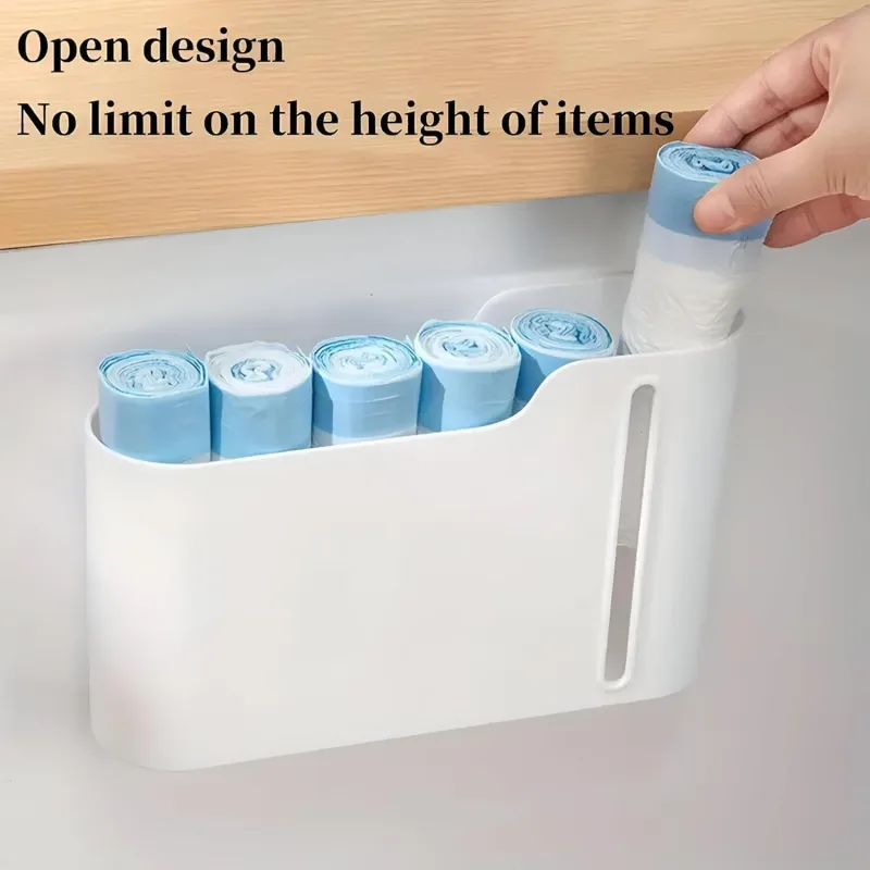 1 Piece Wall Mount Trash Bag Holder Self Adhesive White