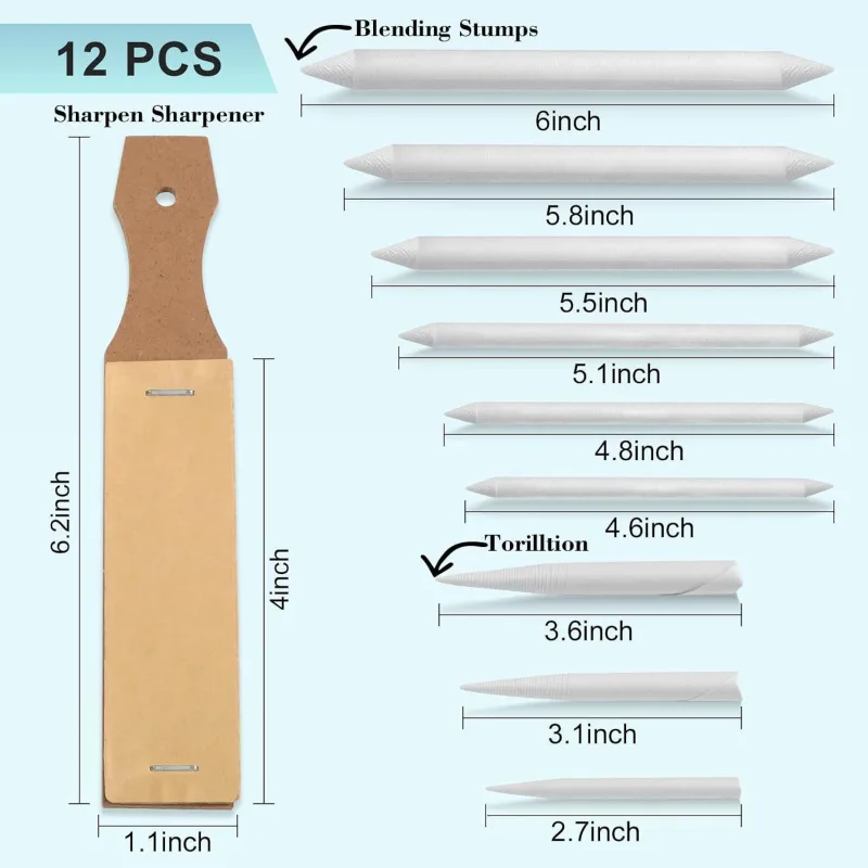 12 Piece Drawing Blending Set with Sanding Board