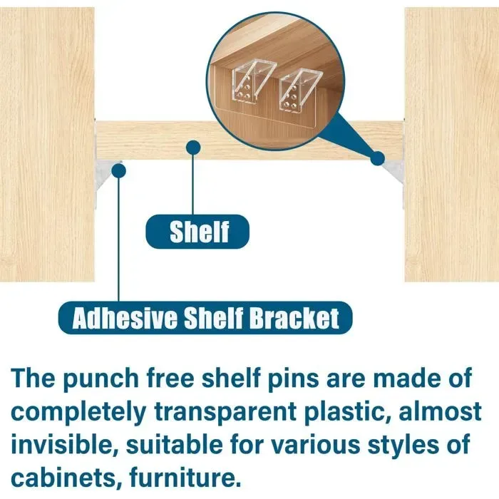 6 Pack Adhesive Shelf Support Brackets