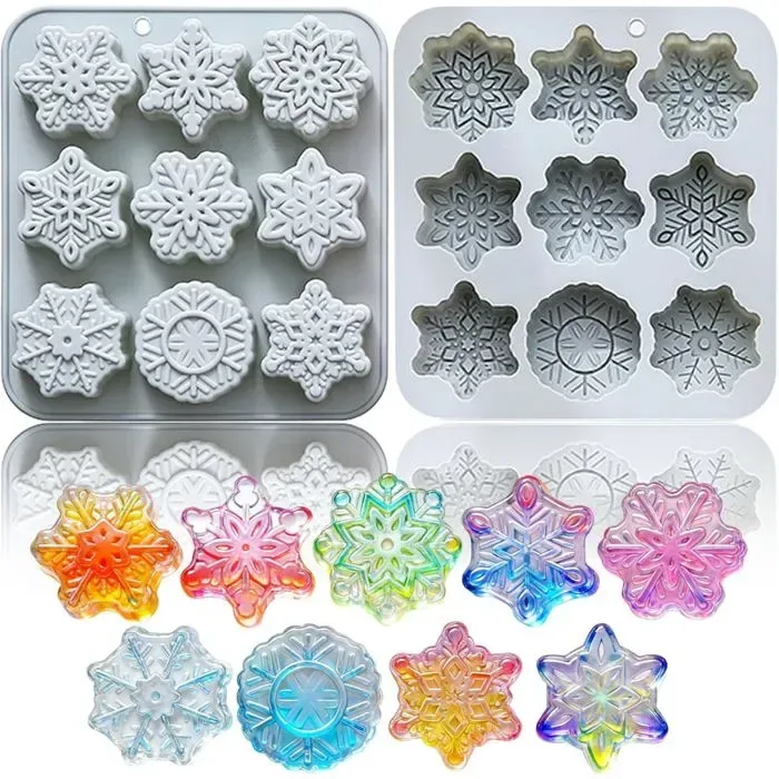 9 Cavity Snowflake Silicone Ice Mold 9 Cavity Snowflake Silicone Ice Mold