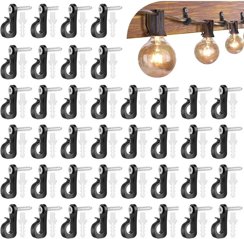 40 Pack Screw Hooks for String Lights 40 Pack Screw Hooks for String Lights