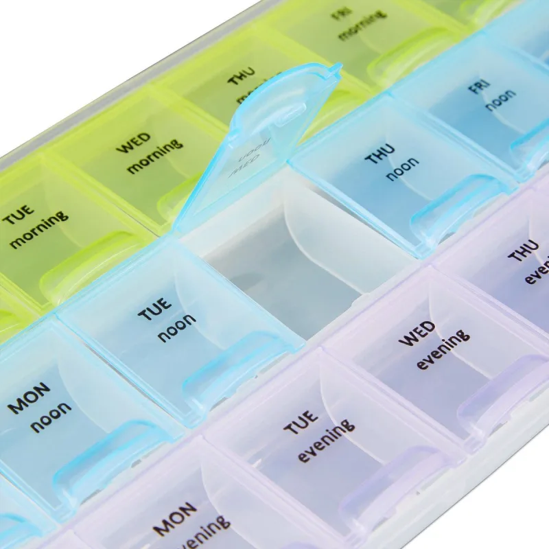 10 Pack 7 Day Pill Organizers with 3 Compartments