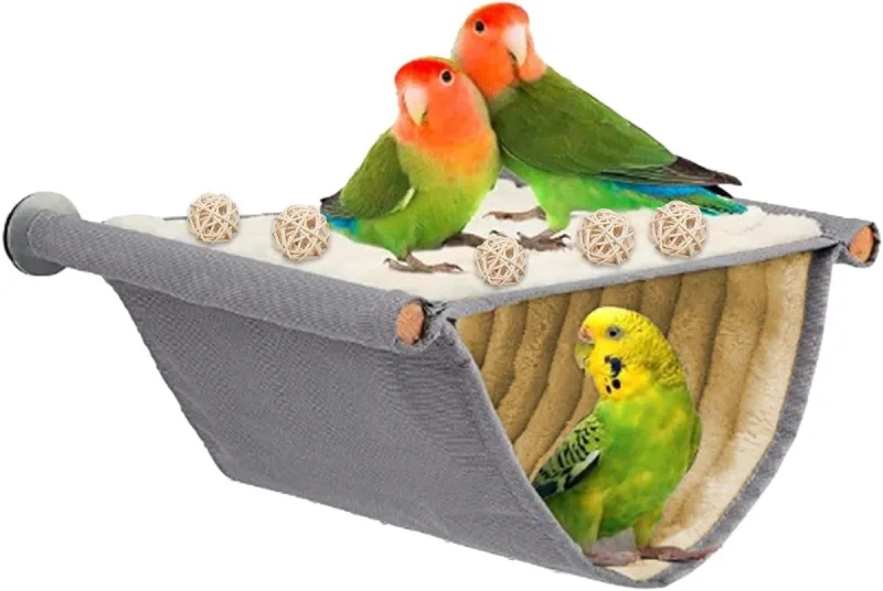 Bird Hammock Nest for Cage, Soft Hanging Sleeping Bed Bird Toy for Parakeet Parrot Canary, Size L, 23x15x2 cm Bird Hammock Nest for Cage, Soft Hanging Sleeping Bed Bird Toy for Parakeet Parrot Canary, Size L, 23x15x2 cm
