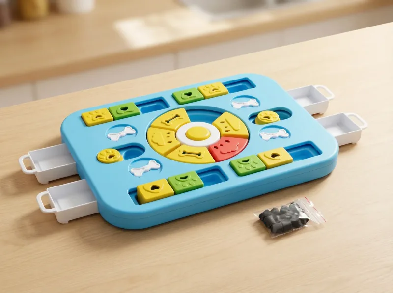Interactive Dog Puzzle Toy – Slow Feeder & Treat Dispenser – Blue