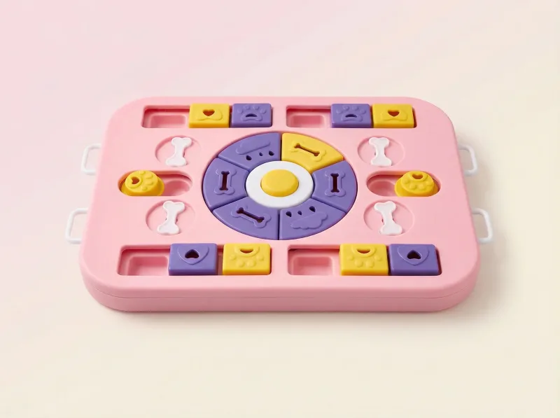 Interactive Dog Puzzle Toy – Slow Feeder & Treat Dispenser – Pink