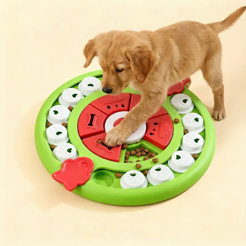 Pizza Puzzle Treat Toy for Dogs & Cats – Interactive Slow Feeder – Green