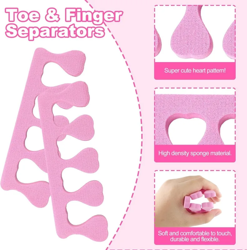 20 Pack Sponge Toe Separators, Toe Separators Set/Soft Foam Toe Separator, Flexible Toe Spacers for Pedicures Toe Dividers for Women Nail Art Pedicure Manicure (3.94×1.38”)