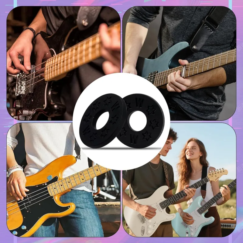 12Pair Rubber Strap Locks For Guitar, 0.98” Guitar Strap Blocks/Silicone Strap Locks Guitar, Blocks Guitar Locks Strap Protector, Premium Silicone Safety Lockings, Acoustic Guitar Strap Adapter