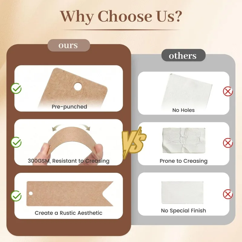 100PCS Kraft Paper Gift Tags, Mini with String for Wedding, DIY Crafts – 2.8 x 0.8 Inch