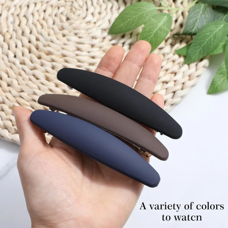 3PCS Large French Hair Barrettes for Women Thin Hairs, Half up French Barrette Hair Clips for Thick Thin, Short and Fine Hairs