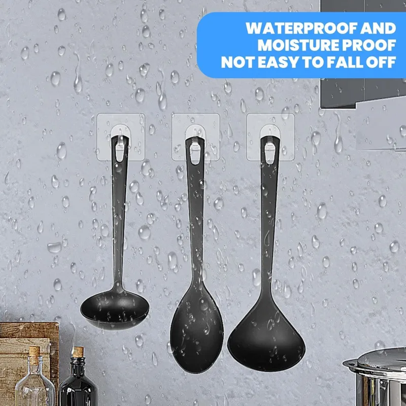 20PCS Self Adhesive Hooks for Hanging, Wall Hooks Transparent Waterproof Sticky Hook for Keys, Bathroom, Shower, Outdoor, Kitchen, Door, Home Improvement, Utility