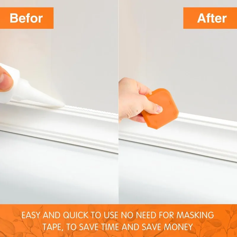 2 Pieces Caulking Tool Set Silicone Sealant Grout Tool for Kitchen Bathroom Floor Sealant Sealing(Orange)