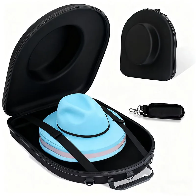 Hard Shell Cowboy Hat Case for Travel, Universal Fedora Hat Box Storage Organizer with Elastic Luggage Strap, Crush-Proof Protective Hat Carrier Bag for Large Brim Hats Men Women Hard Shell Cowboy Hat Case for Travel, Universal Fedora Hat Box Storage Organizer with Elastic Luggage Strap, Crush-Proof Protective Hat Carrier Bag for Large Brim Hats Men Women