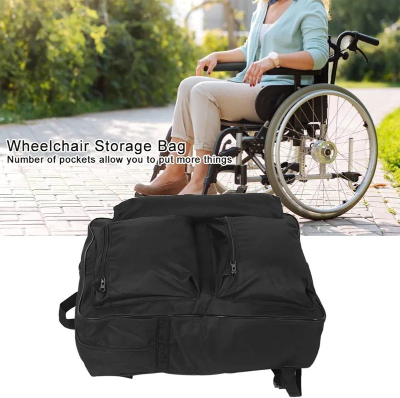 Wheelchair Backpack, Bag Storage Pouch Portable Cart