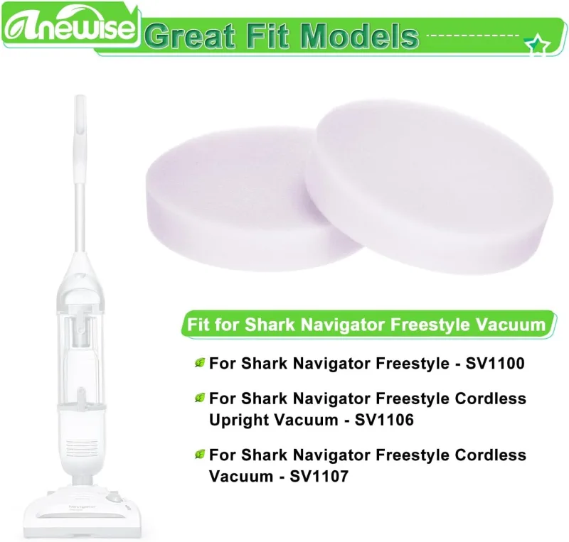 4 Pack SV1106 ilter or Shark Navigator reestyle SV1112, SV1106, SV1107 and SV1100 Cordless Upright Vacuum. Compare to Part # X1100T