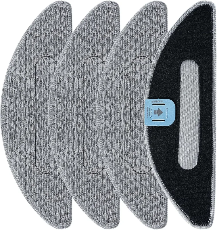 4 Pack Replacement Mop Pad Compatible with iRobot Roomba Combo i5+/ i5/ j5+/ j5 Robot Vacuum and Mop, Washable & Reusable Microiber Cleaning Pads