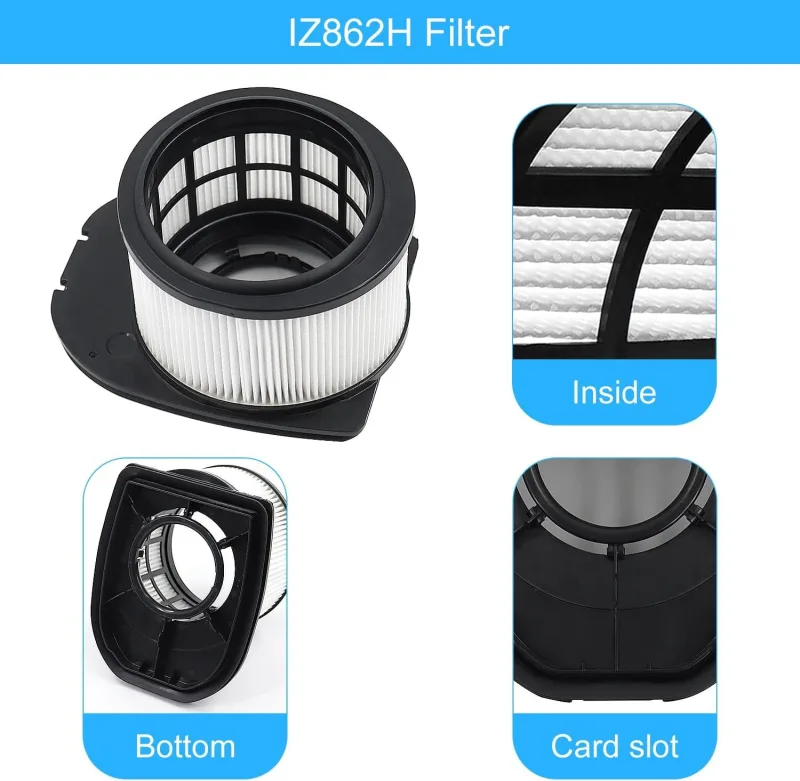 6 Pack ilter Replacement or Shark IZ862H Stratos Cordless Vacuum, Compatible with Shark IZ862H Upright Vacuum Include 2 oam ilter + 2 elt ilters Kit, White