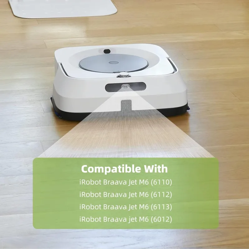 4 Pack Mop Pad or iRobot Braava Jet M6 Ultimate Robot Mop, Upgraded M6 Wet Mopping Pad, Washable Microiber Replacement Cleaning Pad