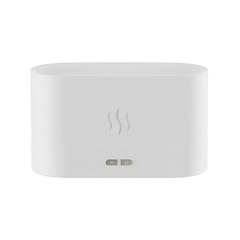 3D Flame Oil Diffuser Air Humidifier Noiseless Mist Aroma Diffuser – White