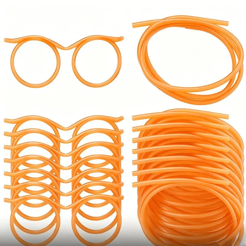 5-Pack Round Glasses-Shaped Straw, PETG, Food-Grade, Odorless, Reusable, Cute & Funny Novelty Straw 5-Pack Round Glasses-Shaped Straw, PETG, Food-Grade, Odorless, Reusable, Cute & Funny Novelty Straw