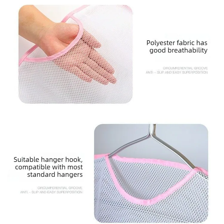 1PC Pillow Drying Helper, Foldable Storage Drying Mesh Net – Pink – Large Double Layer 43*85cm