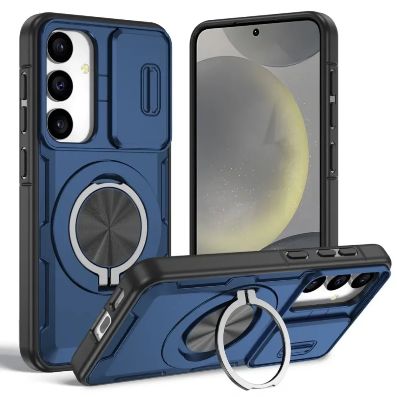 2-in-1 Magnetic Sliding Lens Case for Samsung S25 – Blue
