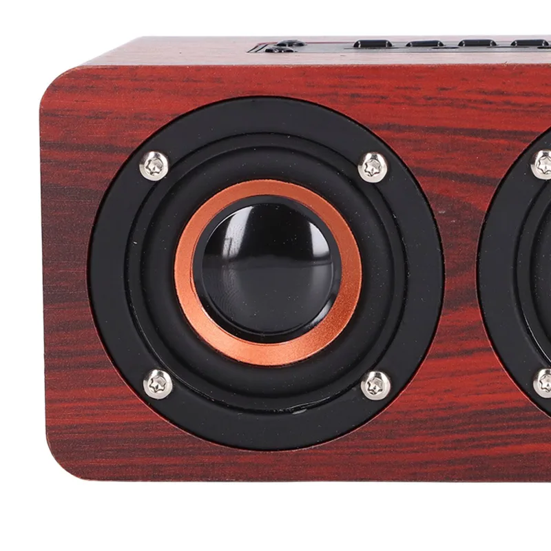 Speaker Portable Red Dual Speakers Voice Call Usb Charging Wooden Speaker Subwoofer
