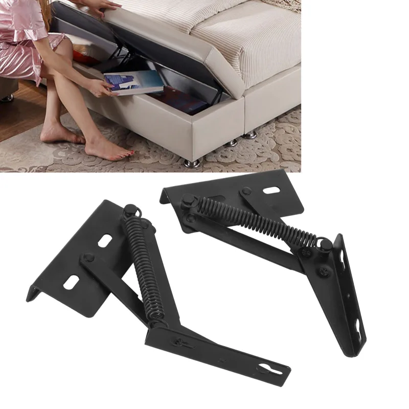 Black Split Spring Hinge Iron Triangular Hinge Hardware Supply for Folding Bed Sofa