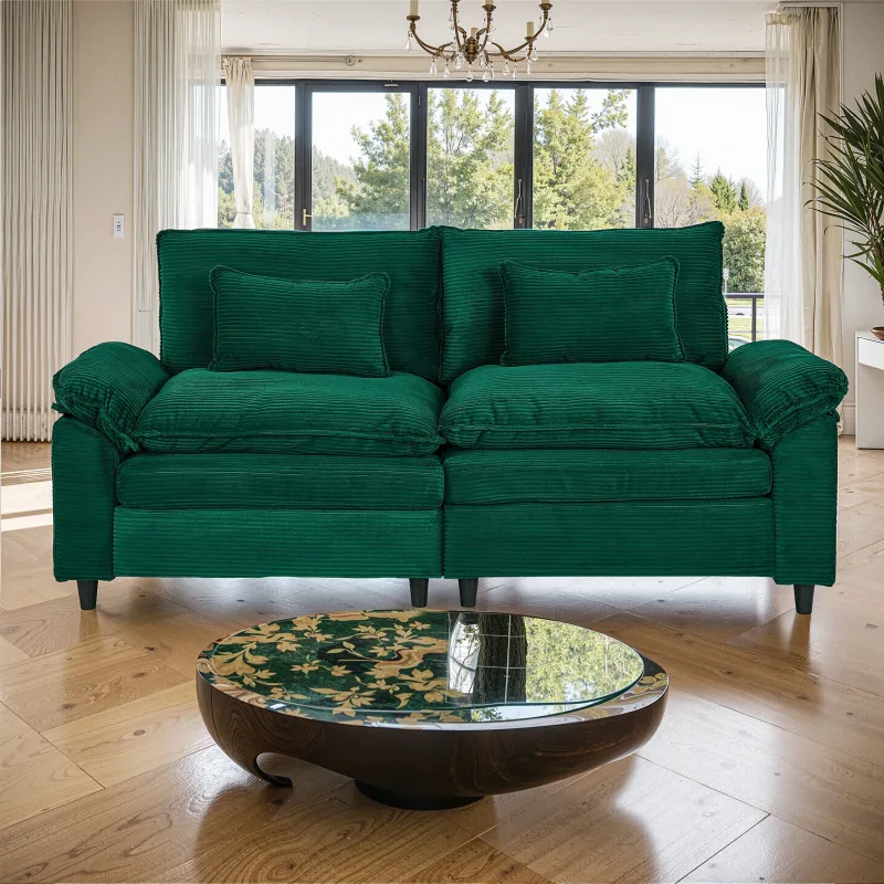 Minimalist-style two-seater sofa, unlocking cozy moments for two – White