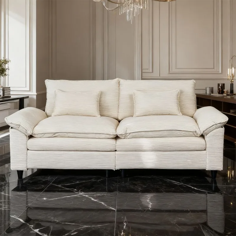Minimalist-style two-seater sofa, unlocking cozy moments for two – White