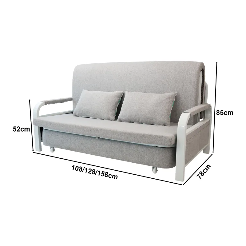 2 In 1 Sofa Bed Beneath Foldable Carbon Hidden Storage Sofa – 158cm