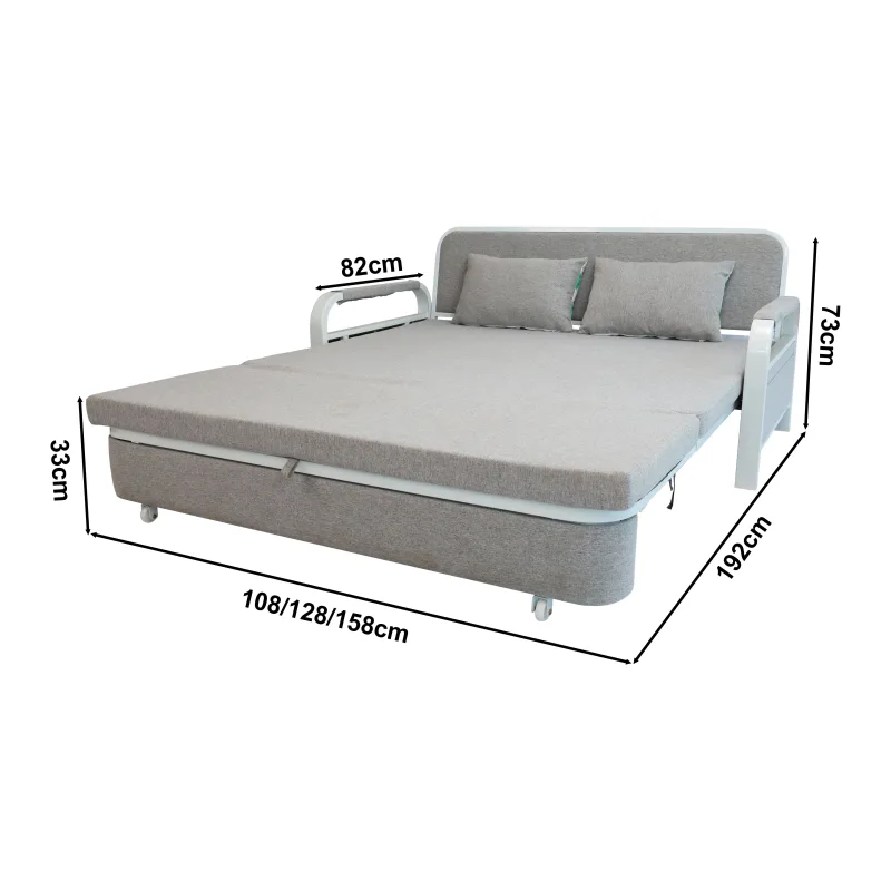 2 In 1 Sofa Bed Beneath Foldable Carbon Hidden Storage Sofa – 158cm