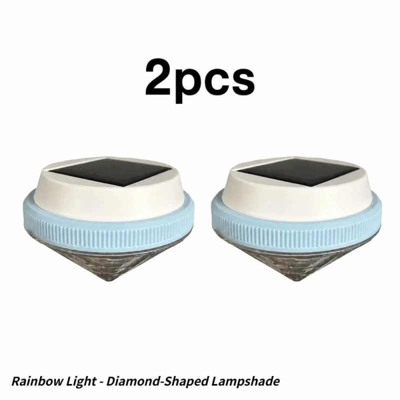 Solar Floating Pool Lights with Multicolor Glow, Two Shape Options (Peach & Diamond), Automatic Day Charging Night Illumination, Waterproof Durable Design for Pools, Bathtubs, Fountains, Aquariums, and Spa Decorative Ambiance – 2PCS (Diamond Light Effect)