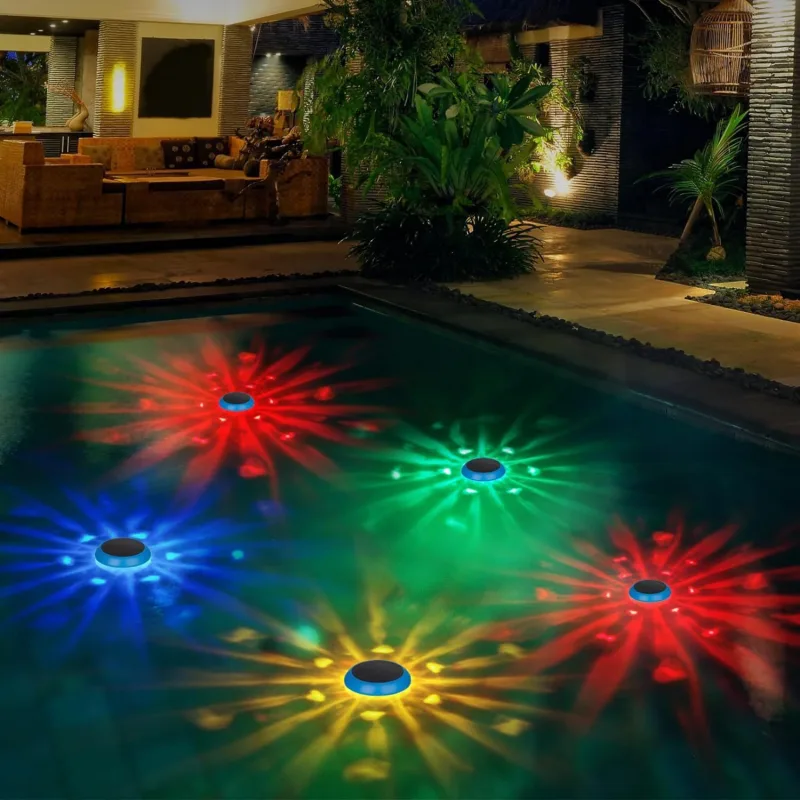 Solar Floating Pool Lights with Multicolor Glow, Two Shape Options (Peach & Diamond), Automatic Day Charging Night Illumination, Waterproof Durable Design for Pools, Bathtubs, Fountains, Aquariums, and Spa Decorative Ambiance – 2PCS (Diamond Light Effect)