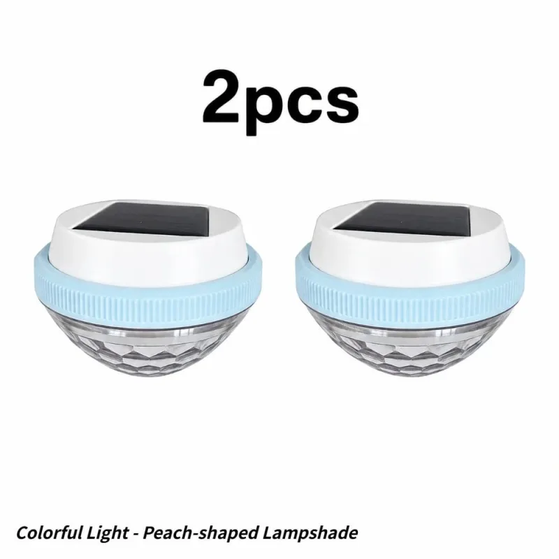 Solar Floating Pool Lights with Multicolor Glow, Two Shape Options (Peach & Diamond), Automatic Day Charging Night Illumination, Waterproof Durable Design for Pools, Bathtubs, Fountains, Aquariums, and Spa Decorative Ambiance – 2PCS (Diamond Light Effect)