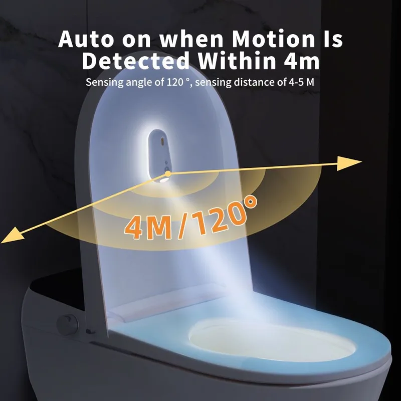 2-in-1 Motion Sensor Toilet UV Sterilizer Light with RGB Night Light – Automatic Disinfection, Waterproof Rechargeable Design for Bathroom Hygiene – 3PCS