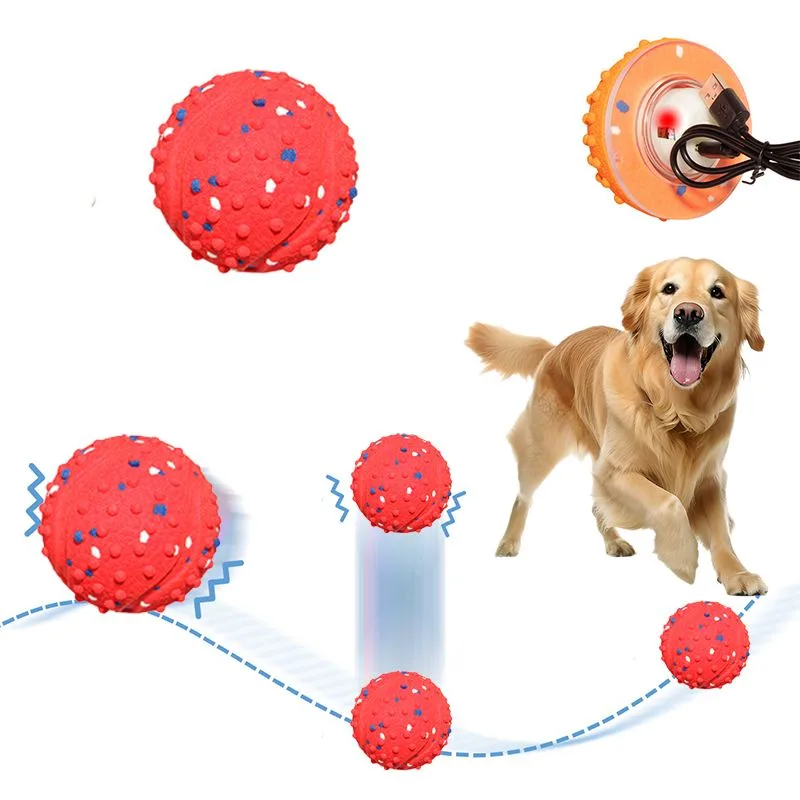 Pet Chewable Interactive Smart Bounce Ball,red Pet Chewable Interactive Smart Bounce Ball,red