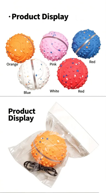 Pet Chewable Interactive Smart Bounce Ball,red