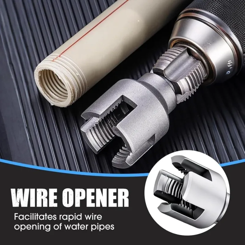 1/2′ 3/4′ Pipe Thread Cutting Tool,  New Integrated Internal & External Pipe Threading Tool, Dual-Function Threader Kit for Home Repair