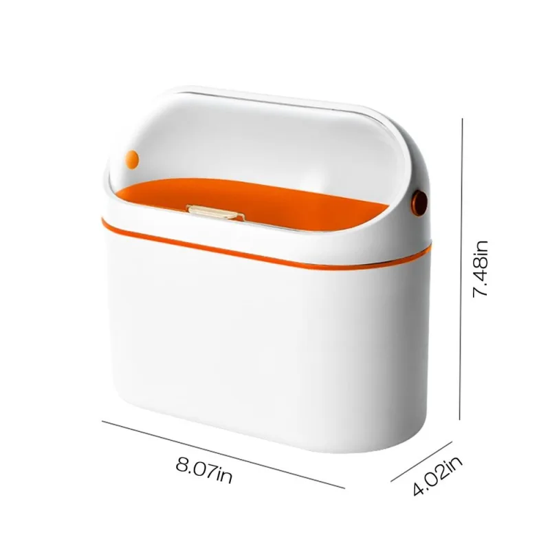 Mini Trash Can for Desk with Inclined Opening, Small Waste Basket Very Tiny for Desktop Vanity Countertop Table Office Laundry Bedside, Slim Thin Plastic Mini Garbage Can