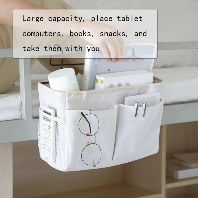 Bedside Caddy Organizer, Bedside Hanging Storage Bag, Multi-Function Organizer Caddy For Bunk And Hospitals Beds Dorm Rooms Bed Rail