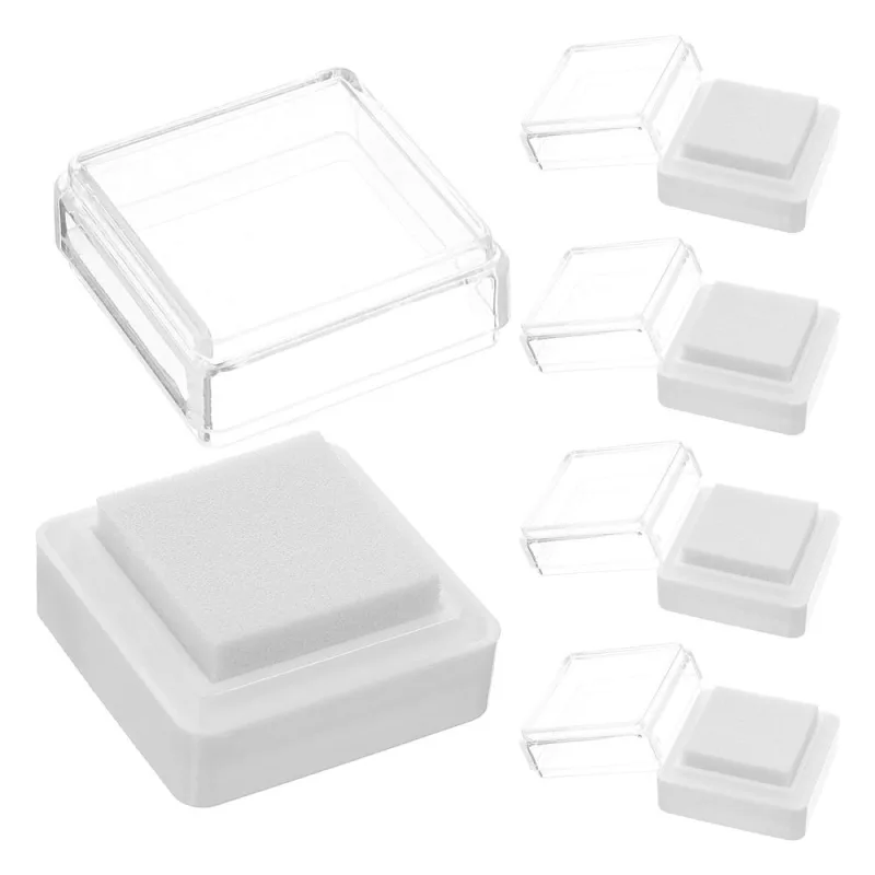 5Pcs Fingerprint Ink Pad White Plastic for Crafting Activities