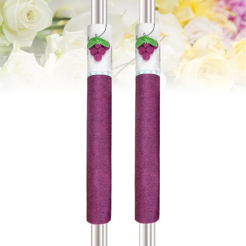 2-Pack Cotton Floral Handle Covers for Refrigerator Oven Dishwasher Decorative