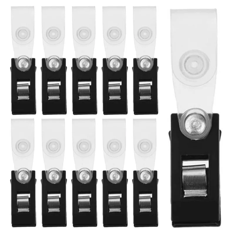 20Pcs Black Garden Flag Clips Windproof Plastic Clamp for Outdoor Yard Banner Decoration