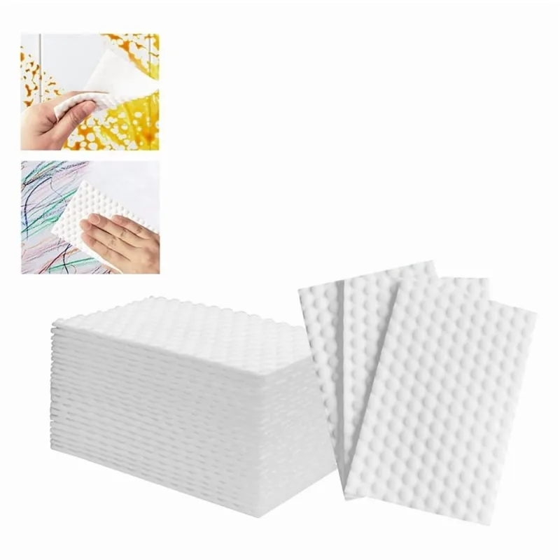 100 PCS Magic Sponge Eraser Sheets,Convex Point Melamine Sheets,Disposable Portable Magic Cleaning Eraser Thin Wipes