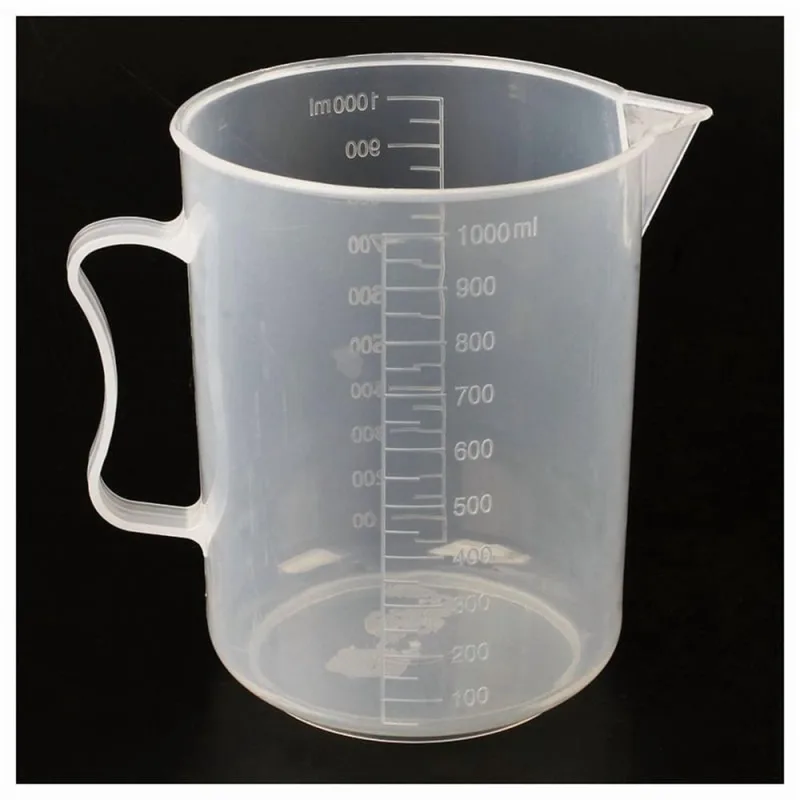 4X 1000ml Transparent Graduated Beaker with Handle