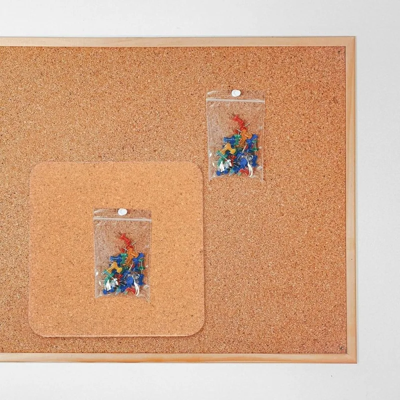 2Pcs Frameless Cork Board Message Board 6×6 Inch Khaki for Notes Photos Pins Office Wall Decor
