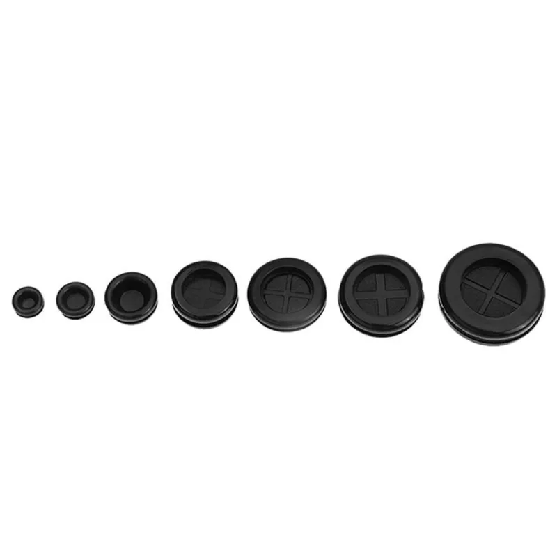 170Pcs 7 Sizes Rubber Grommet Assortment Kit, Firewall Hole Plug Set Electrical Wire Gasket Solid Hole Plugs Set